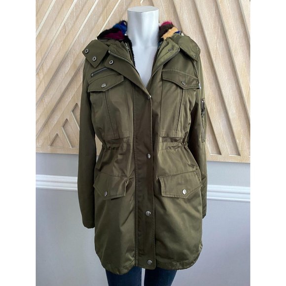 Jocelyn Mink fur lined Cargo Coat $1395 - Picture 1 of 9